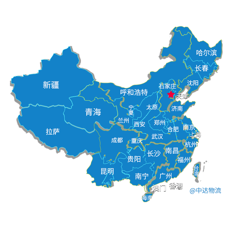 中国地形和省会城市