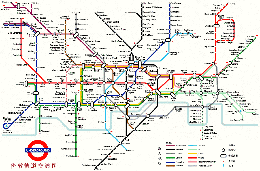 伦敦地铁最早的线路图片