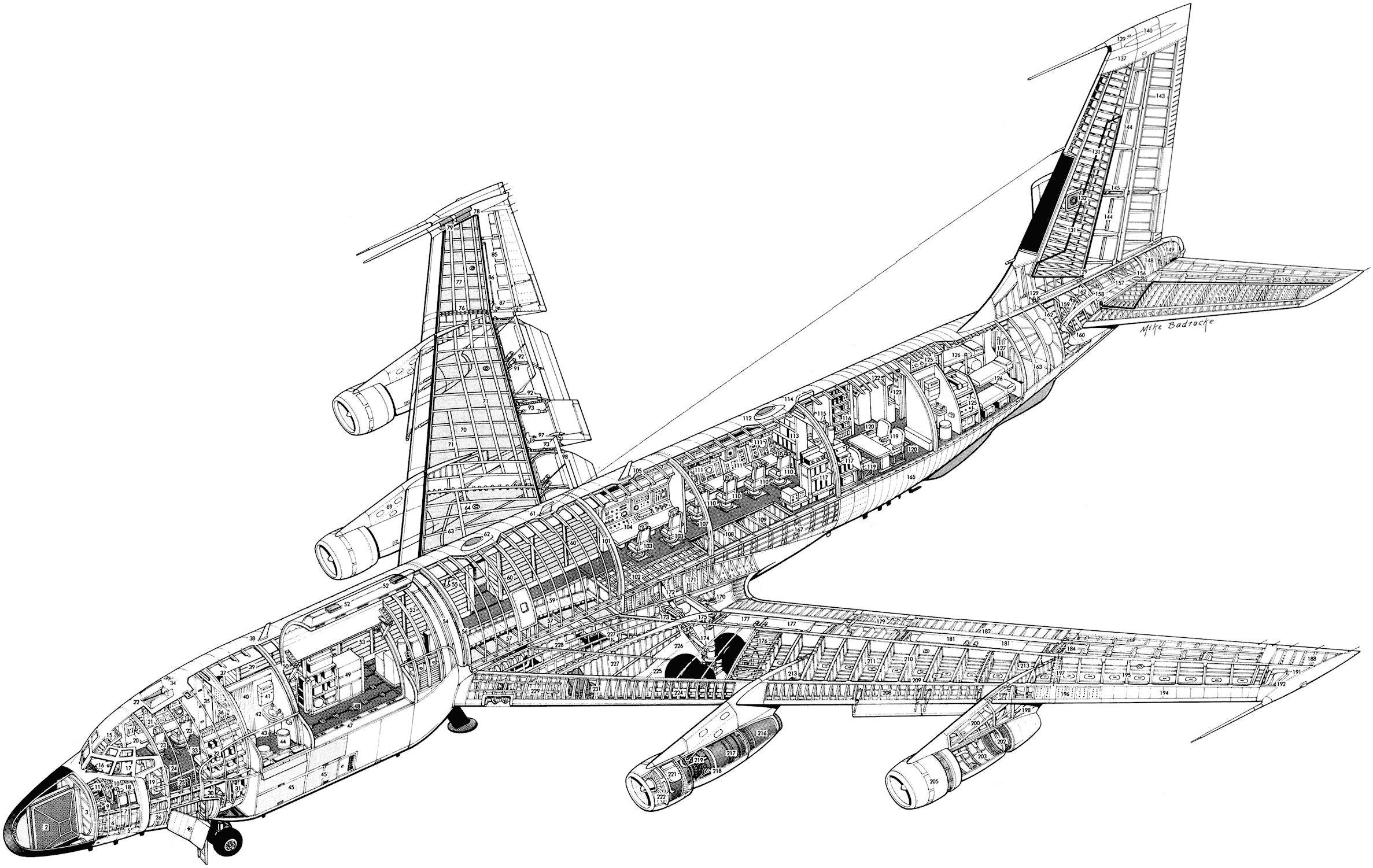 波音707客机简笔画图片