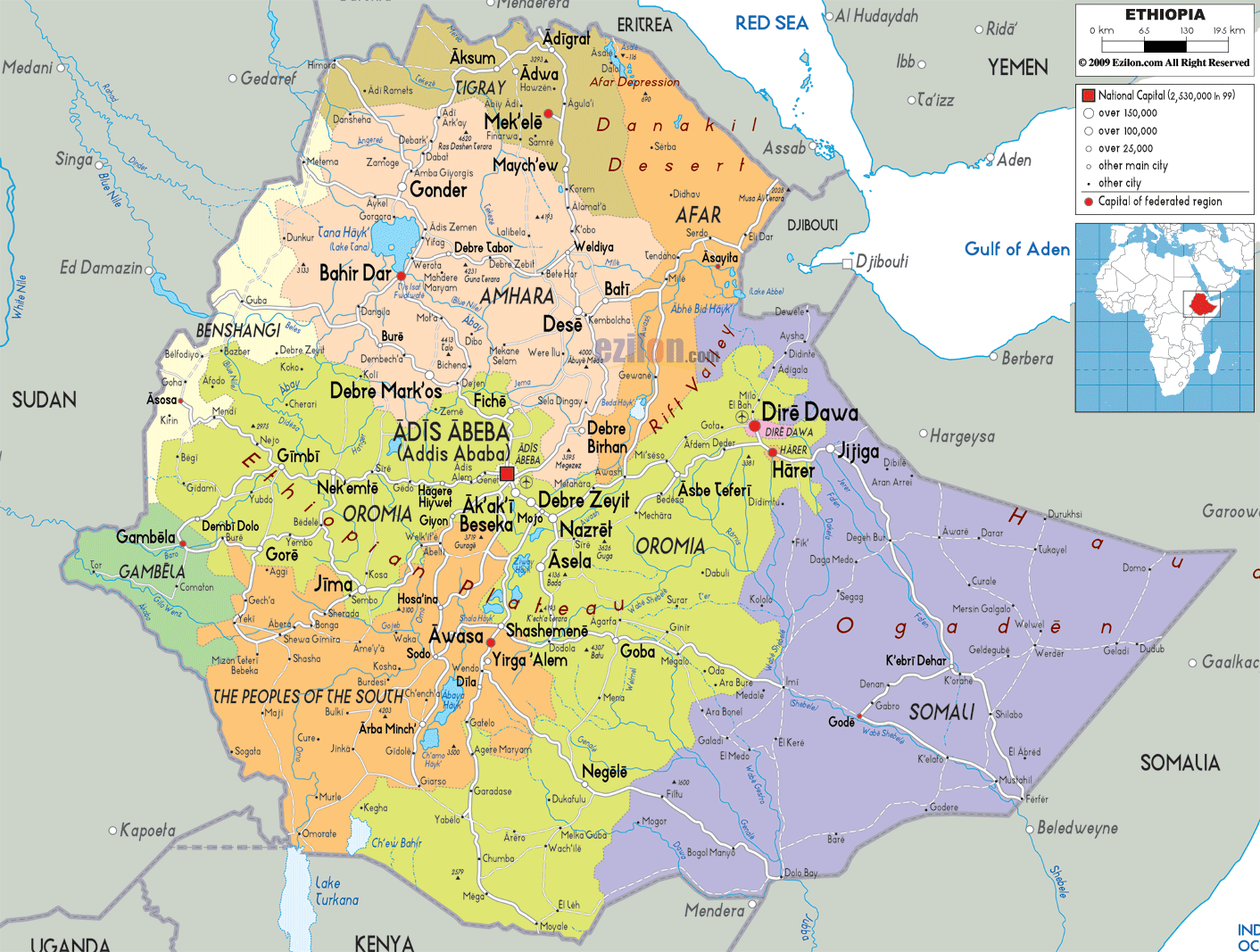 埃塞 地图图片