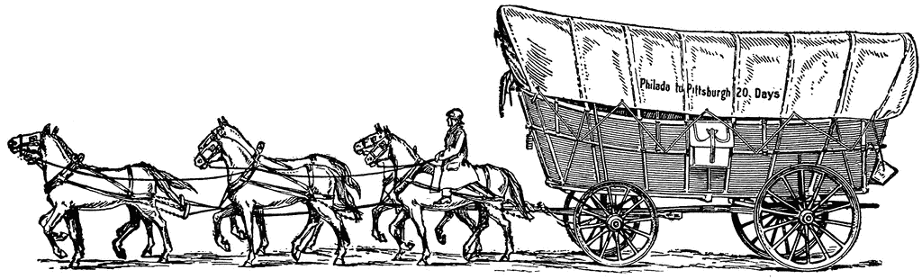 有车棚的四轮马车wagon,车夫骑在马身上