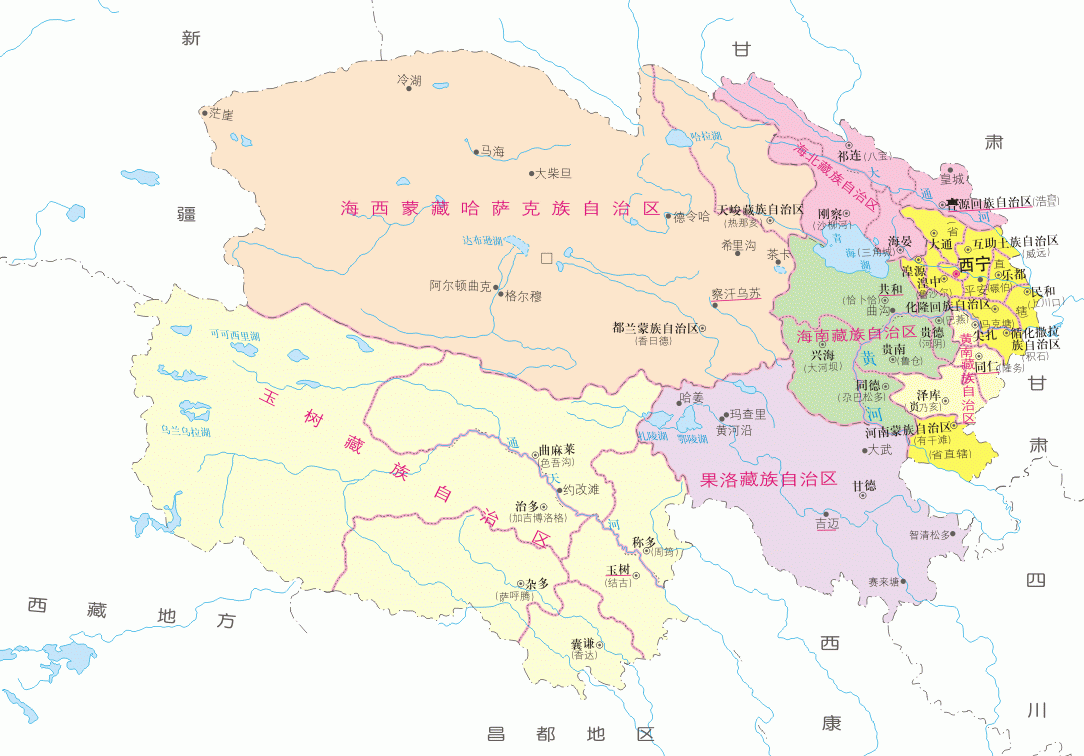 1949~1954年青海省地图