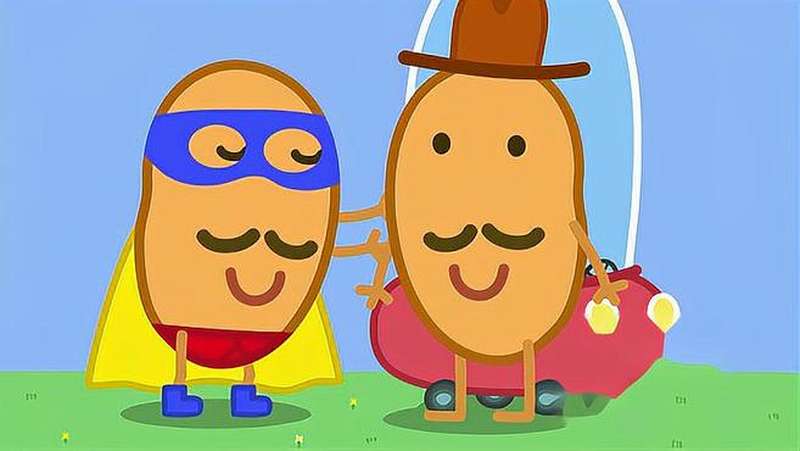 小猪佩奇土豆超人被孩子们呼唤出来土豆先生成功脱险了