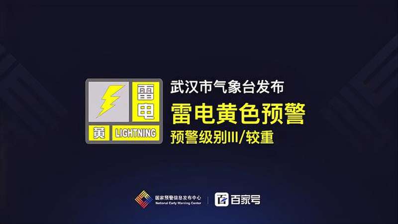 武汉市气象台发布雷电黄色预警「III级/较重」