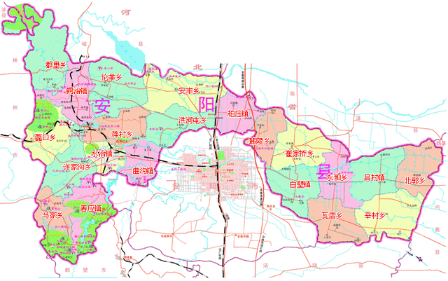 2016年前的安阳市行政区划地图.