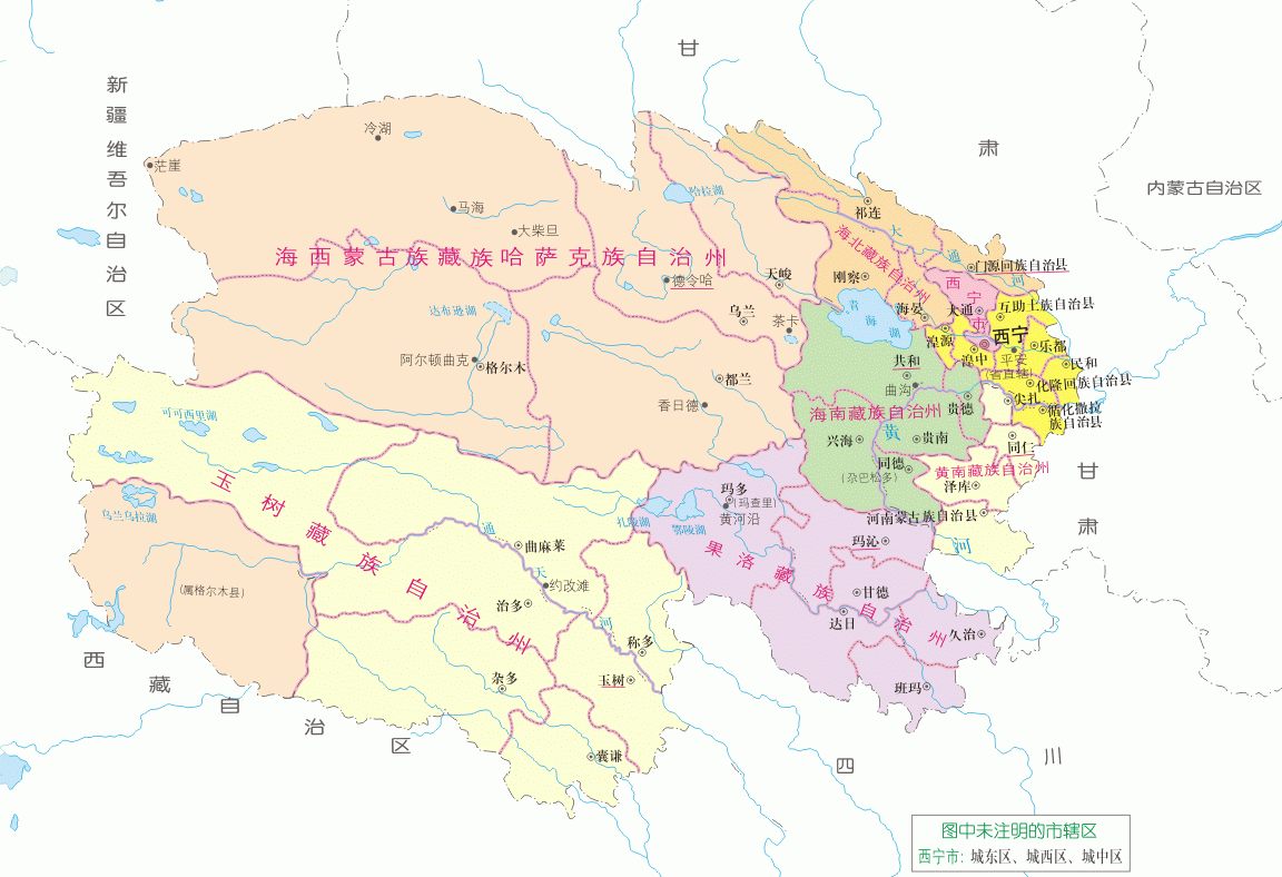 1955年~1960年青海省地图