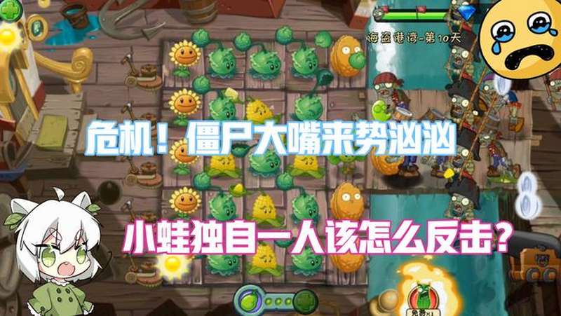 植物大战僵尸小蛙一个人遭到僵尸大嘴进攻小蛙她该怎么反击