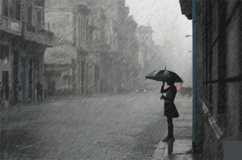 雨中撑伞动态图图片