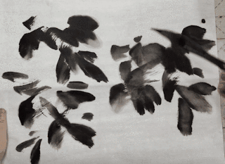 「晚枫书画」王秉香写意牡丹枝干和叶子的画法