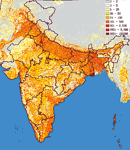 印度人口密度极大