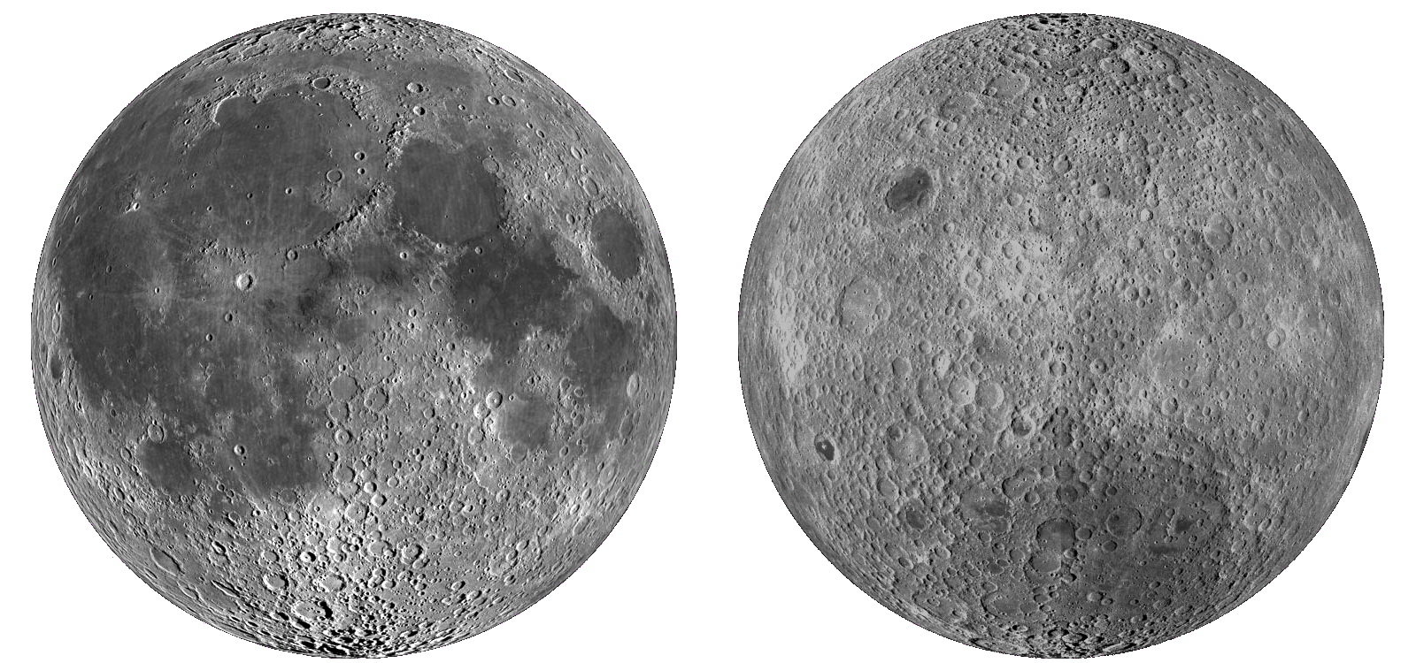 月球正面和背面的照片图片