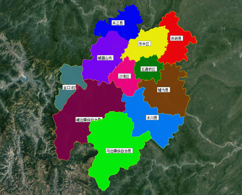 乐山市个区县位置图